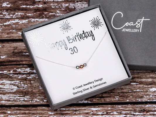 30th Birthday Gift for Women : Sterling Silver Necklace