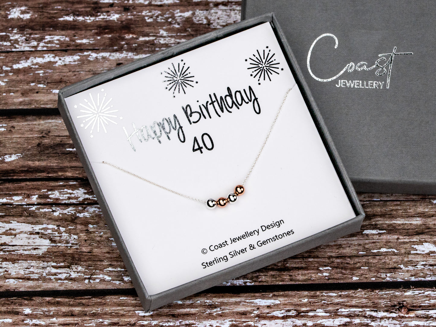 40th Birthday Gift for Women : Sterling Silver Necklace