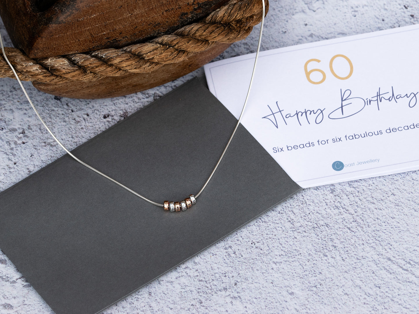 60th Birthday Necklace - Snake Chain