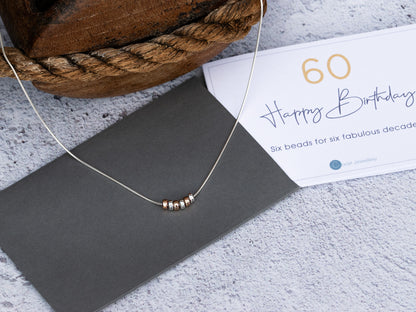 60th Birthday Necklace - Snake Chain