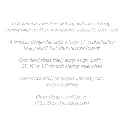 50th Birthday Necklace - Sterling Silver