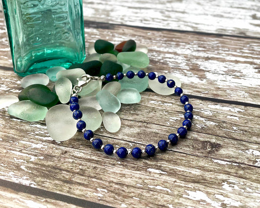 Sterling Silver Lapis Lazuli Bracelet