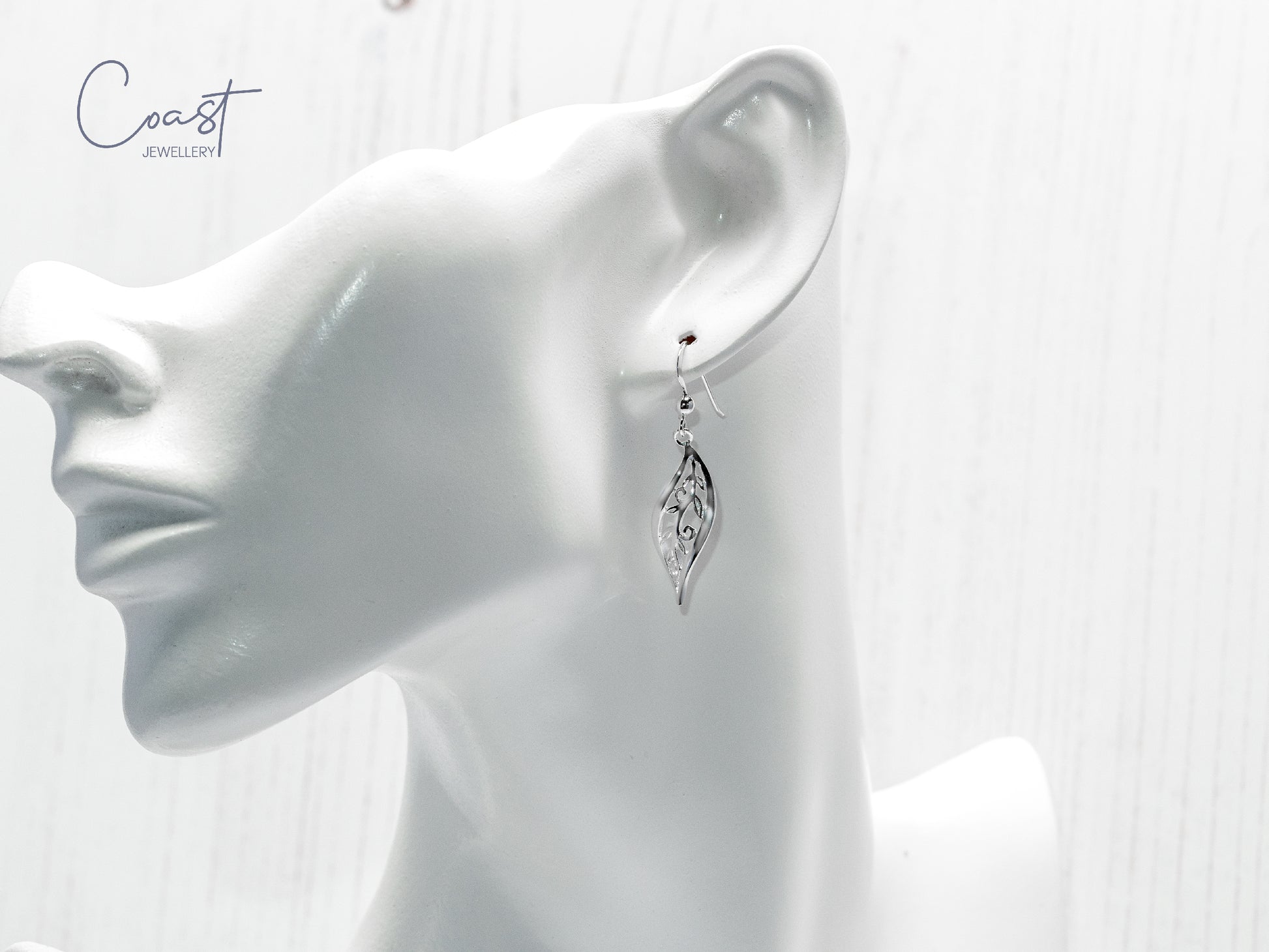Coast Jewellery - Silver Leaf Drop Earrings