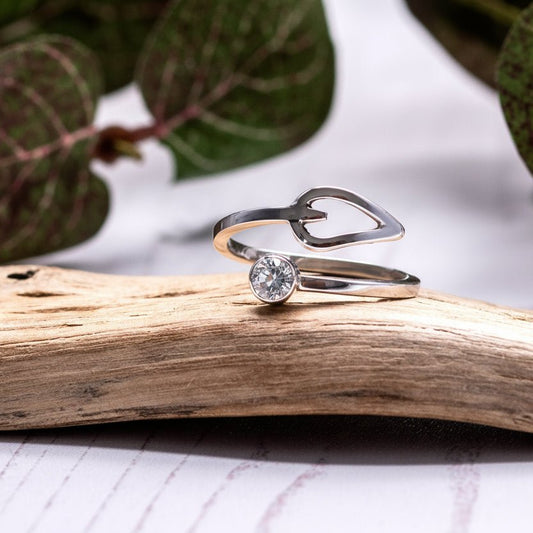 White Topaz Adjustable Ring